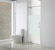 Porte de douche pivotante sérigraphié, chromé 70 cm, Quad | Leroy Merlin