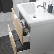 ENHET / TVÄLLEN Meuble lavabo 2tir - motif chêne/blanc Pilkån mitigeur lavabo 64x43x65 cm