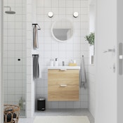ENHET / TVÄLLEN Meuble lavabo 2tir - motif chêne/blanc Pilkån mitigeur lavabo 64x43x65 cm